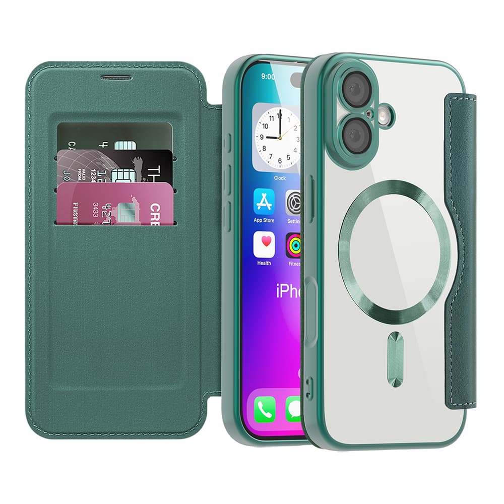 Pouzdro na knihu Techsuit SmartMag pro iPhone 17 zelené - náhled 1
