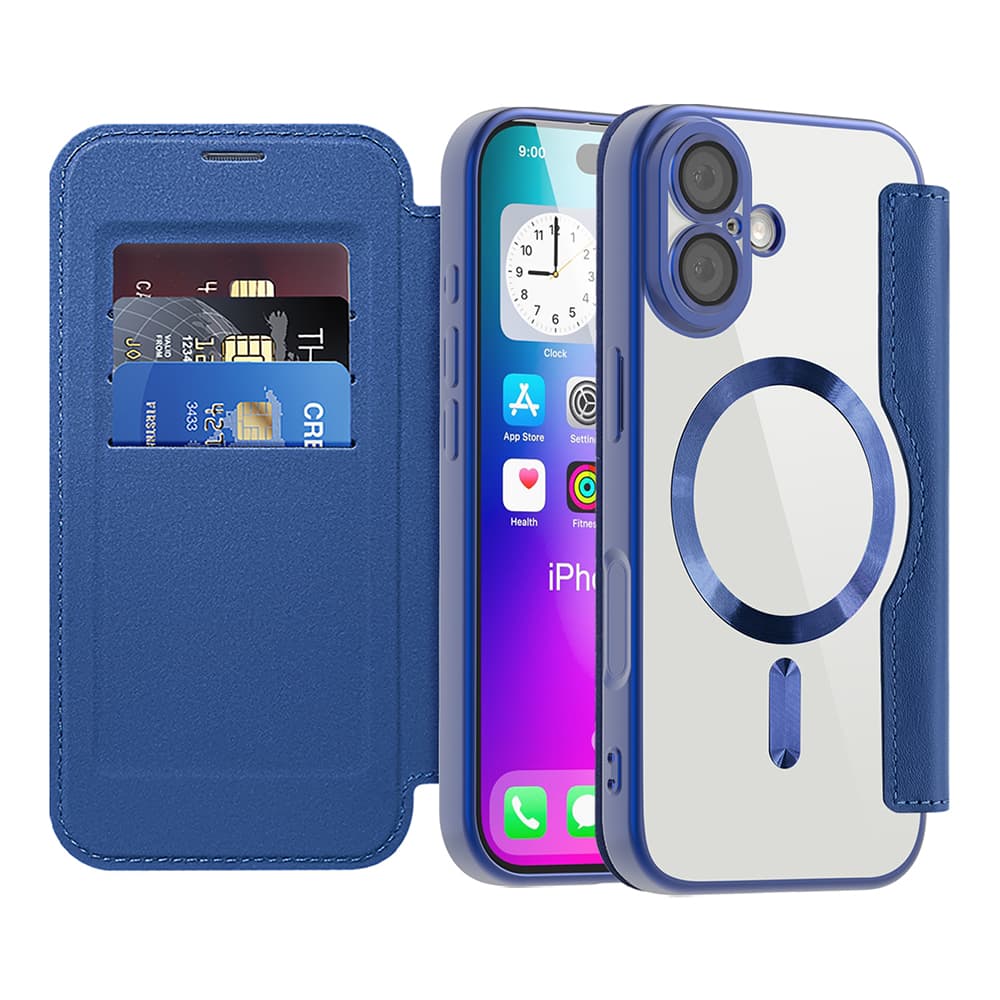 Pouzdro na knihu Techsuit SmartMag pro iPhone 17 modré - náhled 1