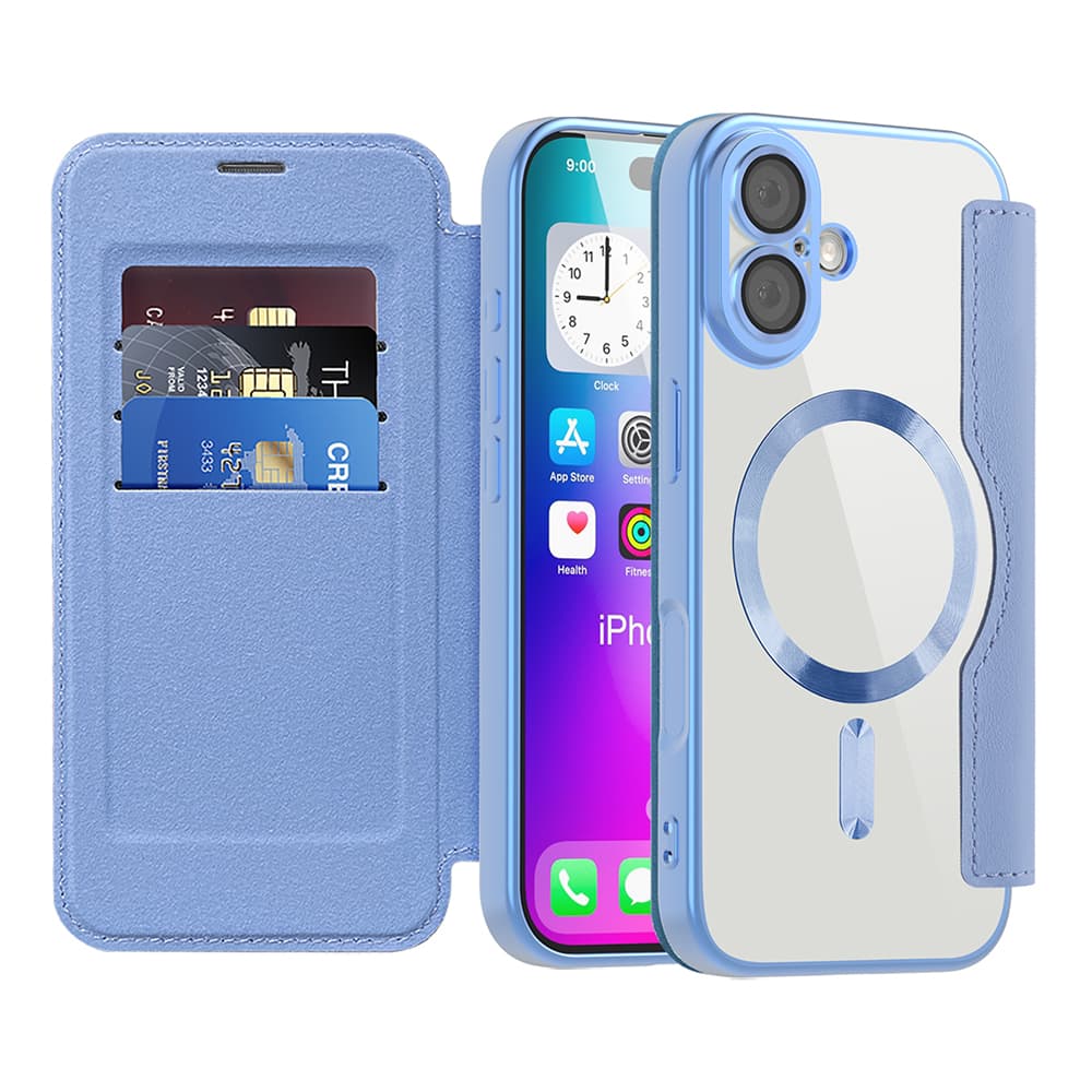Pouzdro na knihu Techsuit SmartMag iPhone 17 světle modré - náhled 1
