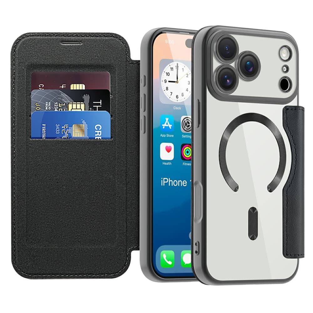Pouzdro na knihu Techsuit SmartMag pro iPhone 17 Pro černé - náhled 1