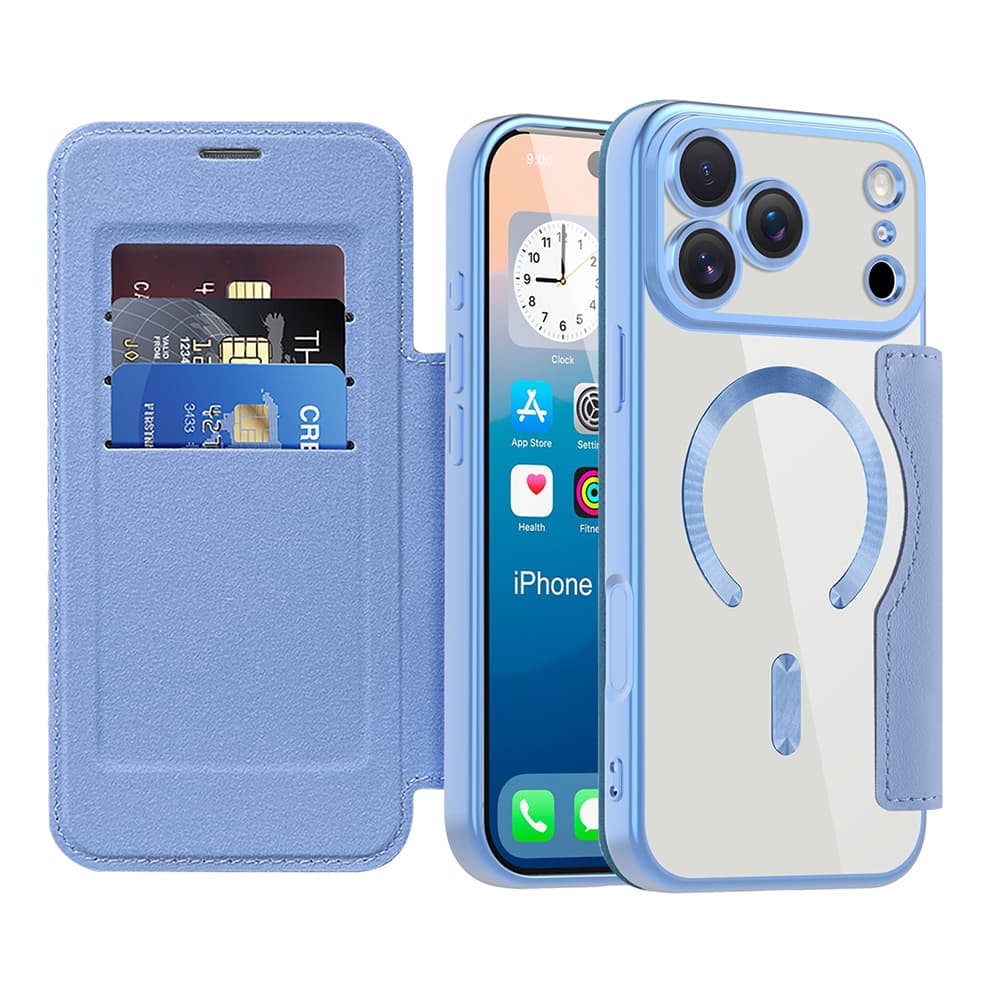 Pouzdro na knihu Techsuit SmartMag iPhone 17 Pro Max světle modrá - náhled 1
