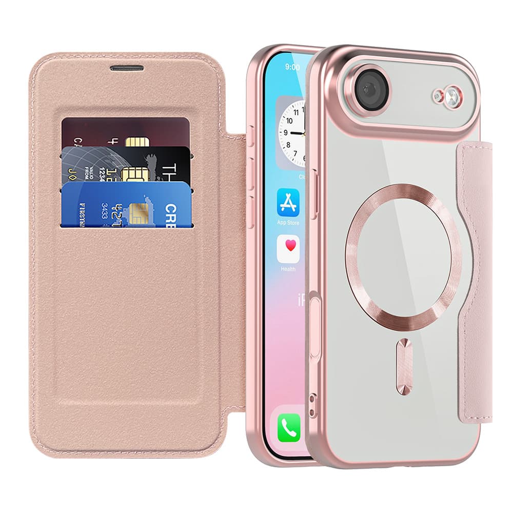 Pouzdro na knihu Techsuit SmartMag iPhone 17 Air růžové - náhled 1