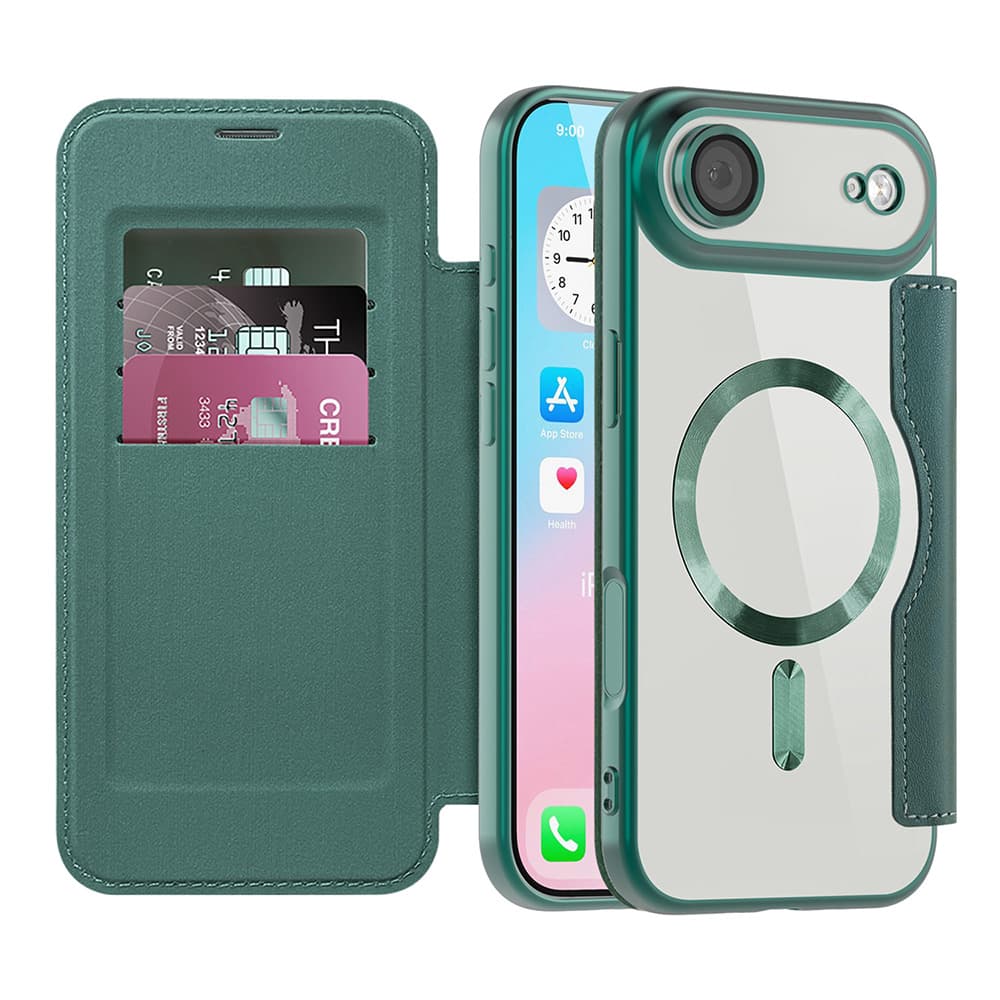 Pouzdro na knihu Techsuit SmartMag iPhone 17 Air zelené - náhled 1