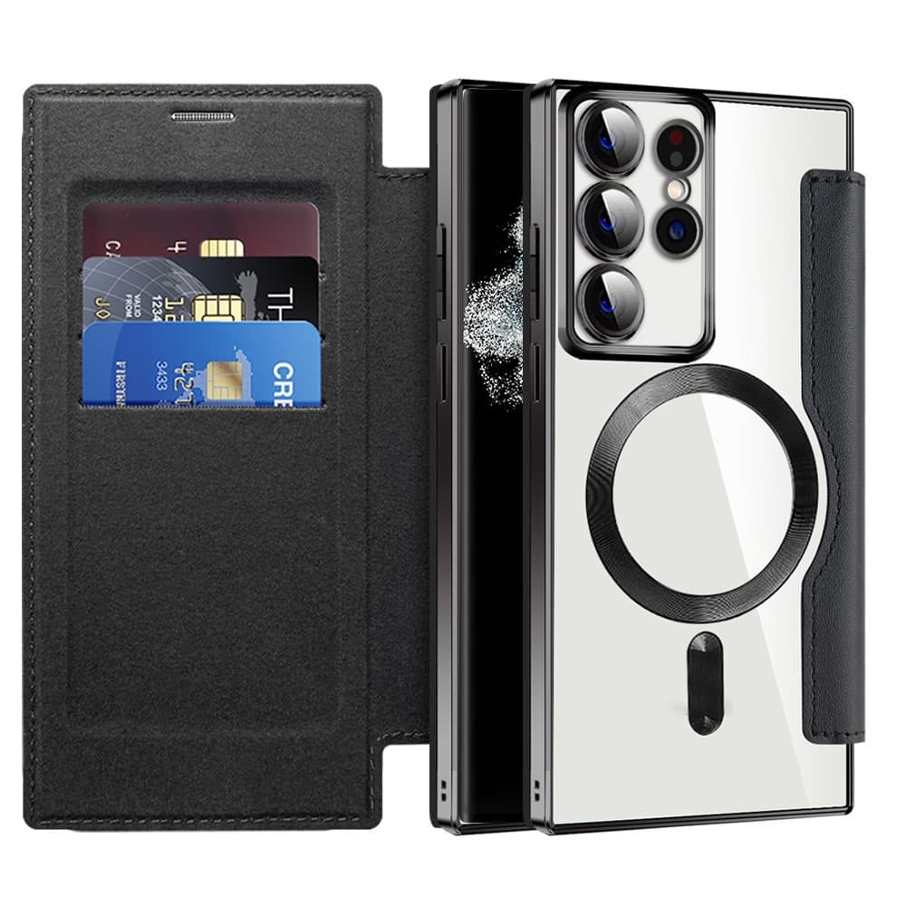 Pouzdro na knihu Techsuit SmartMag pro Samsung Galaxy S22 Ultra 5G černé - náhled 1