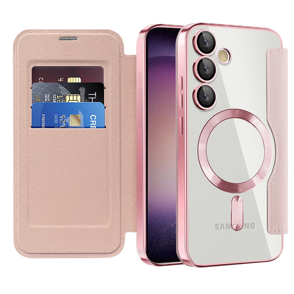 Pouzdro na knihu Techsuit SmartMag pro Samsung Galaxy S23 růžové - náhled 1
