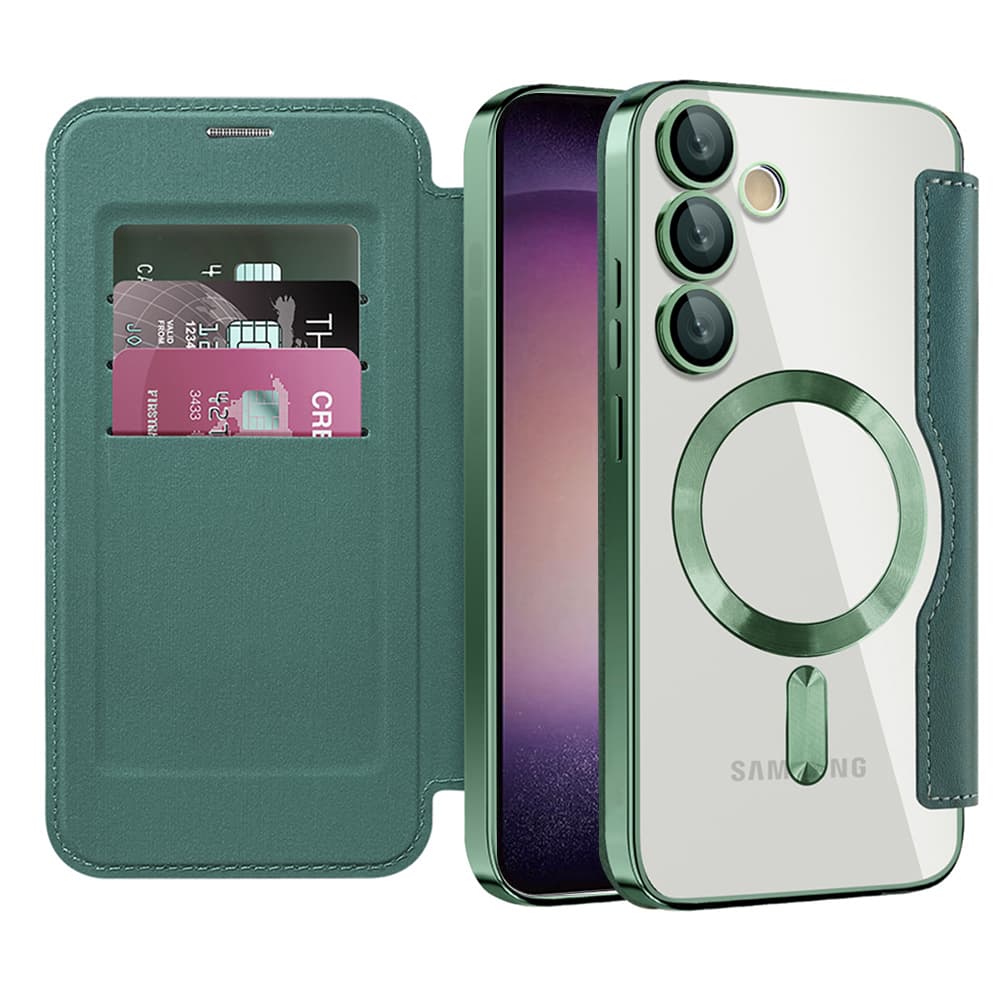 Pouzdro na knihu Techsuit SmartMag pro Samsung Galaxy S23 zelené - náhled 1