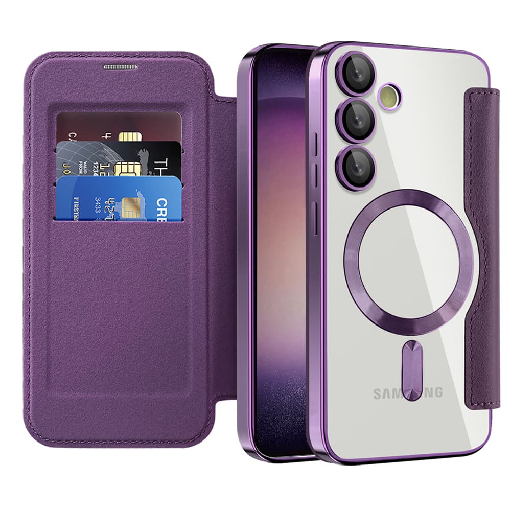Pouzdro na knihu Techsuit SmartMag pro Samsung Galaxy S23 Plus fialové - náhled 1