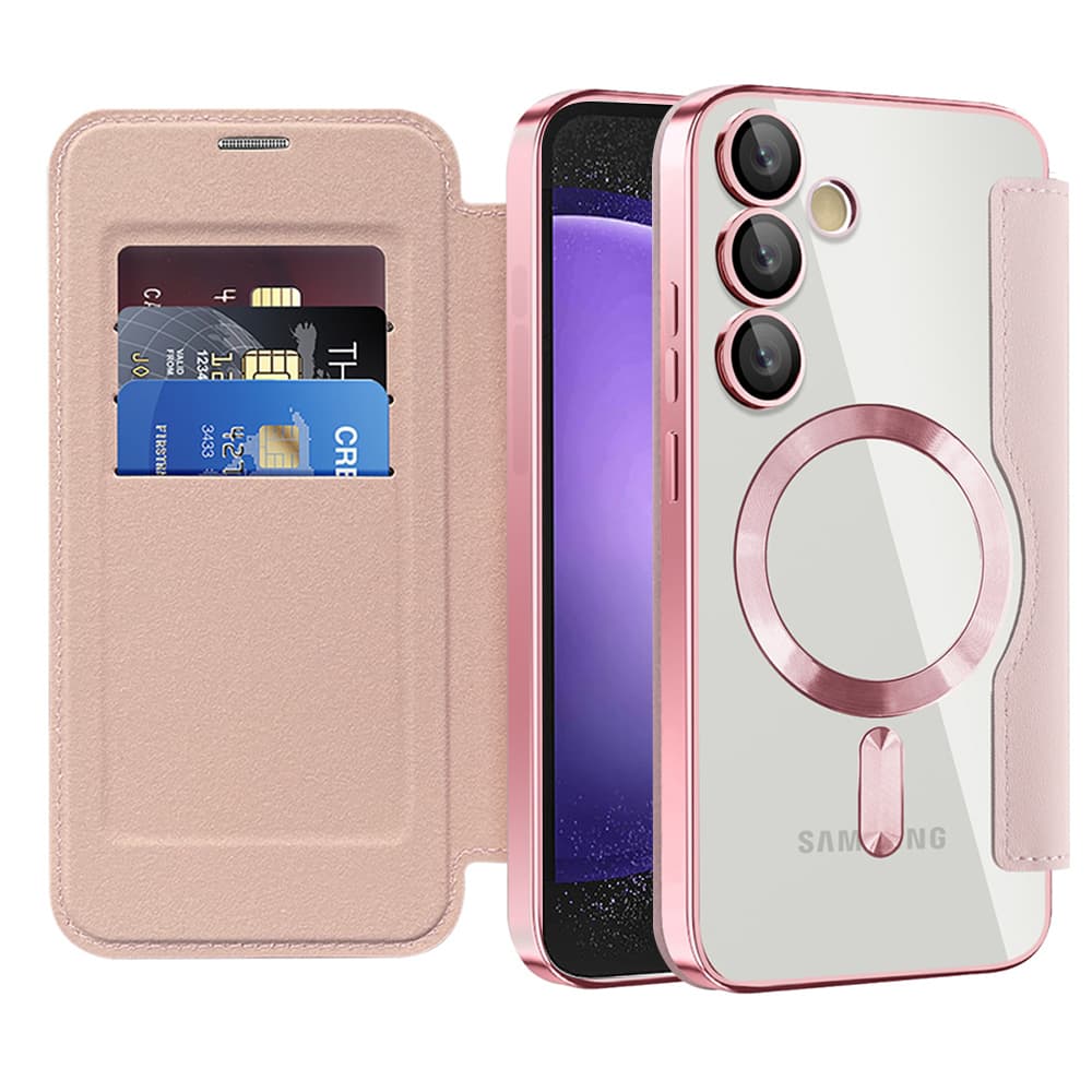 Pouzdro na knihu Techsuit SmartMag pro Samsung Galaxy S23 FE růžové - náhled 1