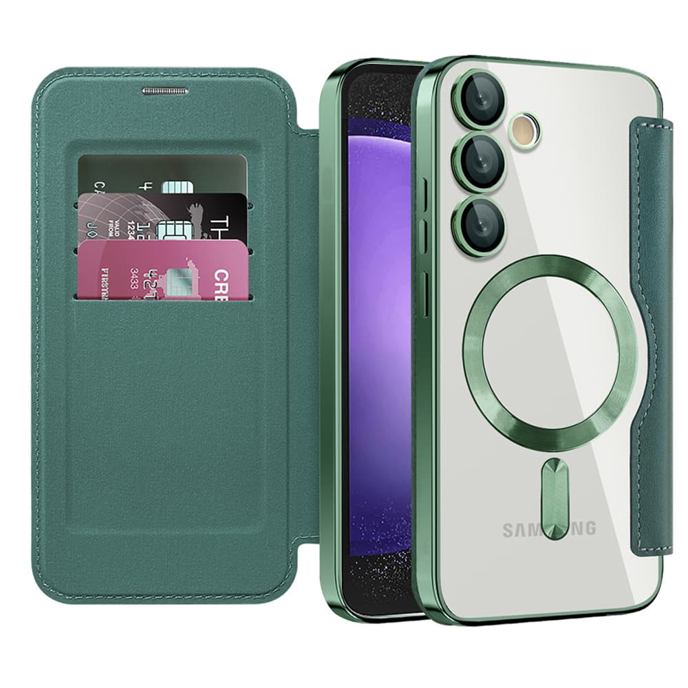 Pouzdro na knihu Techsuit SmartMag pro Samsung Galaxy S23 FE zelené - náhled 1