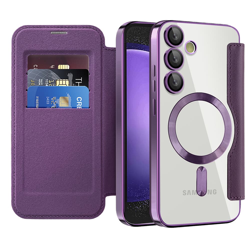 Techsuit SmartMag knížkové pouzdro Samsung Galaxy S23 FE fialové - náhled 1