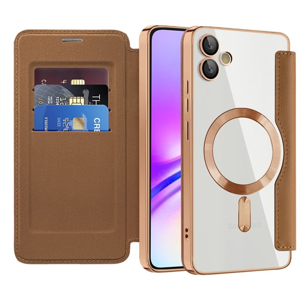 Pouzdro na knihu SmartMag pro Samsung Galaxy A05 hnědé - náhled 1