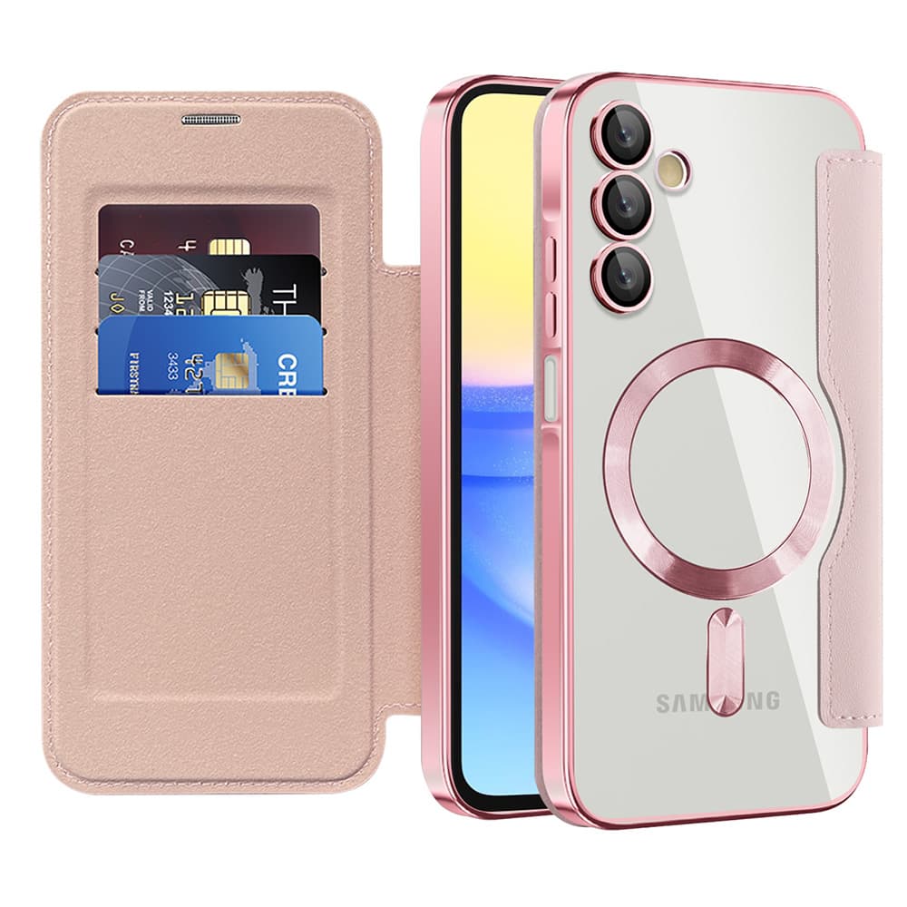 Techsuit SmartMag knížkové pouzdro Samsung Galaxy A15 4G / A15 5G růžové - náhled 1