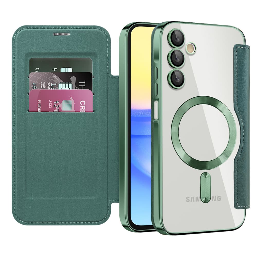 Techsuit SmartMag knížkové pouzdro Samsung Galaxy A15 4G / A15 5G zelené - náhled 1