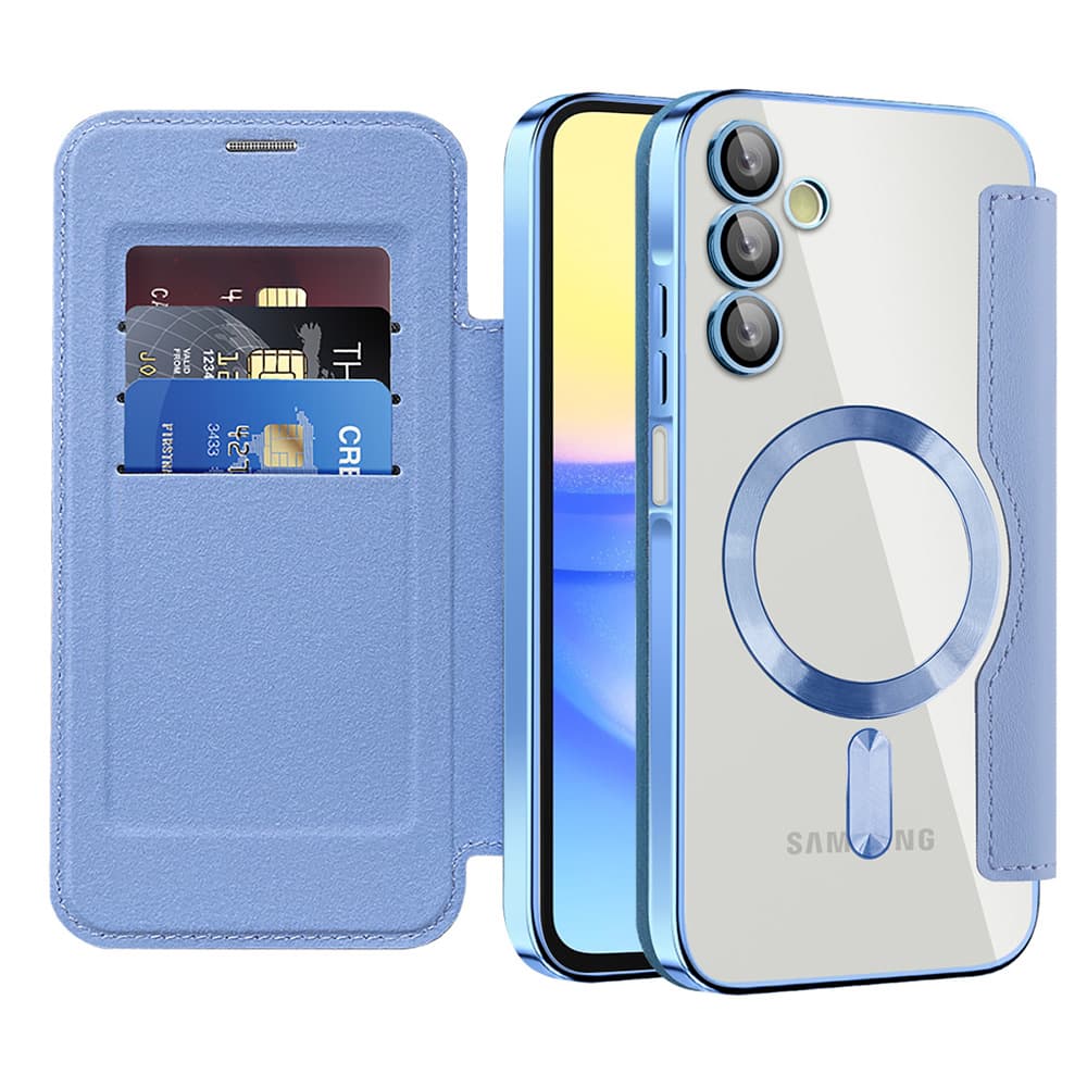 Pouzdro na knihu Techsuit SmartMag pro Samsung Galaxy A15 4G / A15 5G světle modré - náhled 1