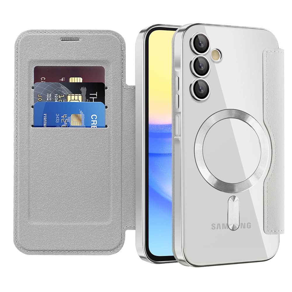 Techsuit SmartMag knížkové pouzdro Samsung Galaxy A15 4G / A15 5G šedé - náhled 1
