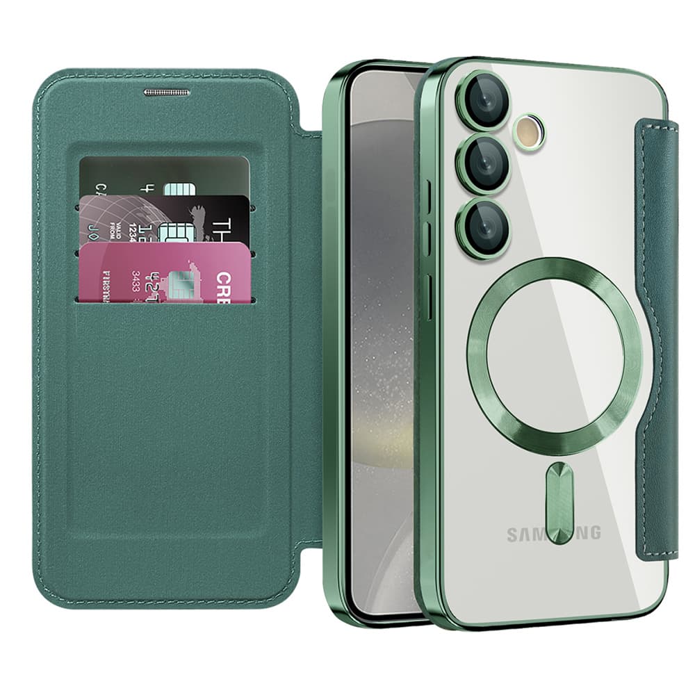 Pouzdro na knihu Techsuit SmartMag pro Samsung Galaxy S24 Plus zelené - náhled 1
