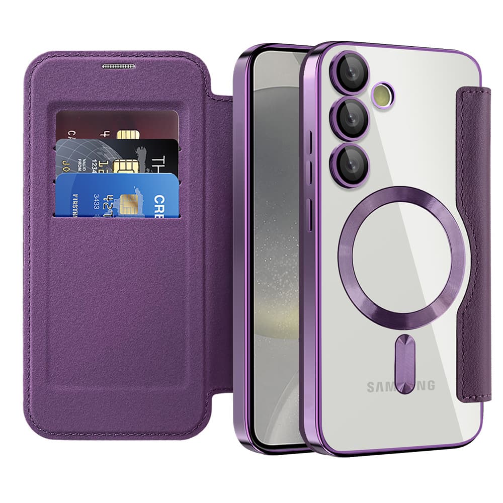 Pouzdro na knihu Techsuit SmartMag pro Samsung Galaxy S24 Plus fialové - náhled 1