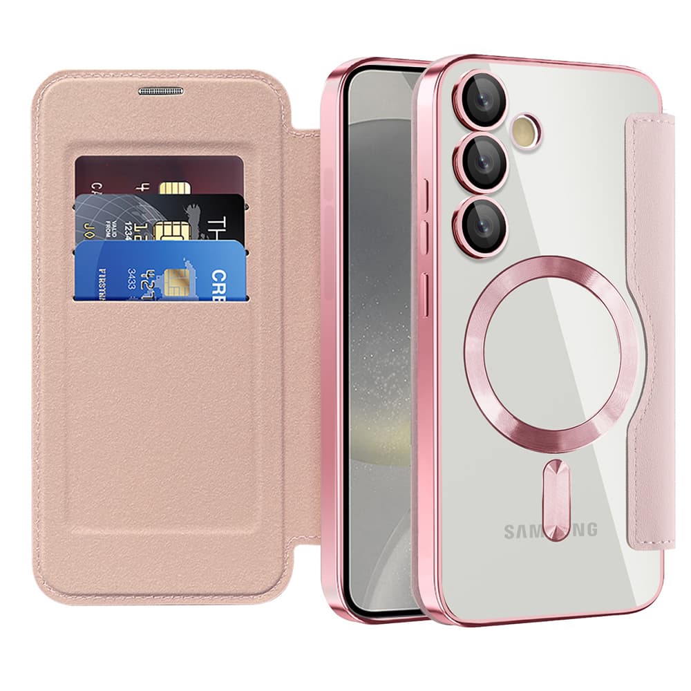 Pouzdro na knihu Techsuit SmartMag pro Samsung Galaxy S24 růžové - náhled 1