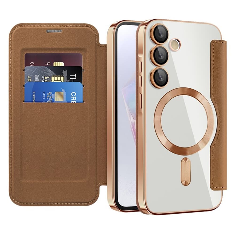Pouzdro na knihu Techsuit SmartMag pro Samsung Galaxy A35 5G hnědé - náhled 1