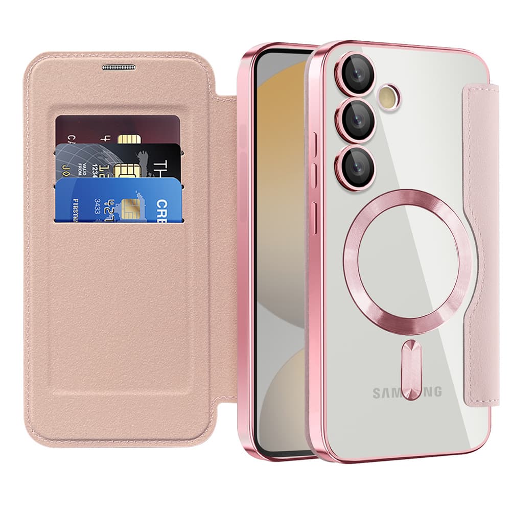 Pouzdro na knihu Techsuit SmartMag Samsung Galaxy S24 FE růžové - náhled 1
