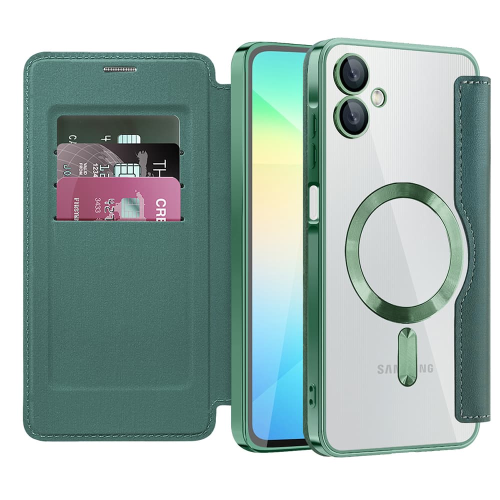 Pouzdro na knihu Techsuit SmartMag pro Samsung Galaxy A06 zelené - náhled 1
