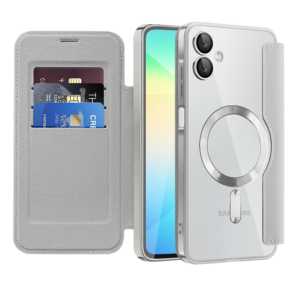 Pouzdro na knihu Techsuit SmartMag pro Samsung Galaxy A06 šedé - náhled 1