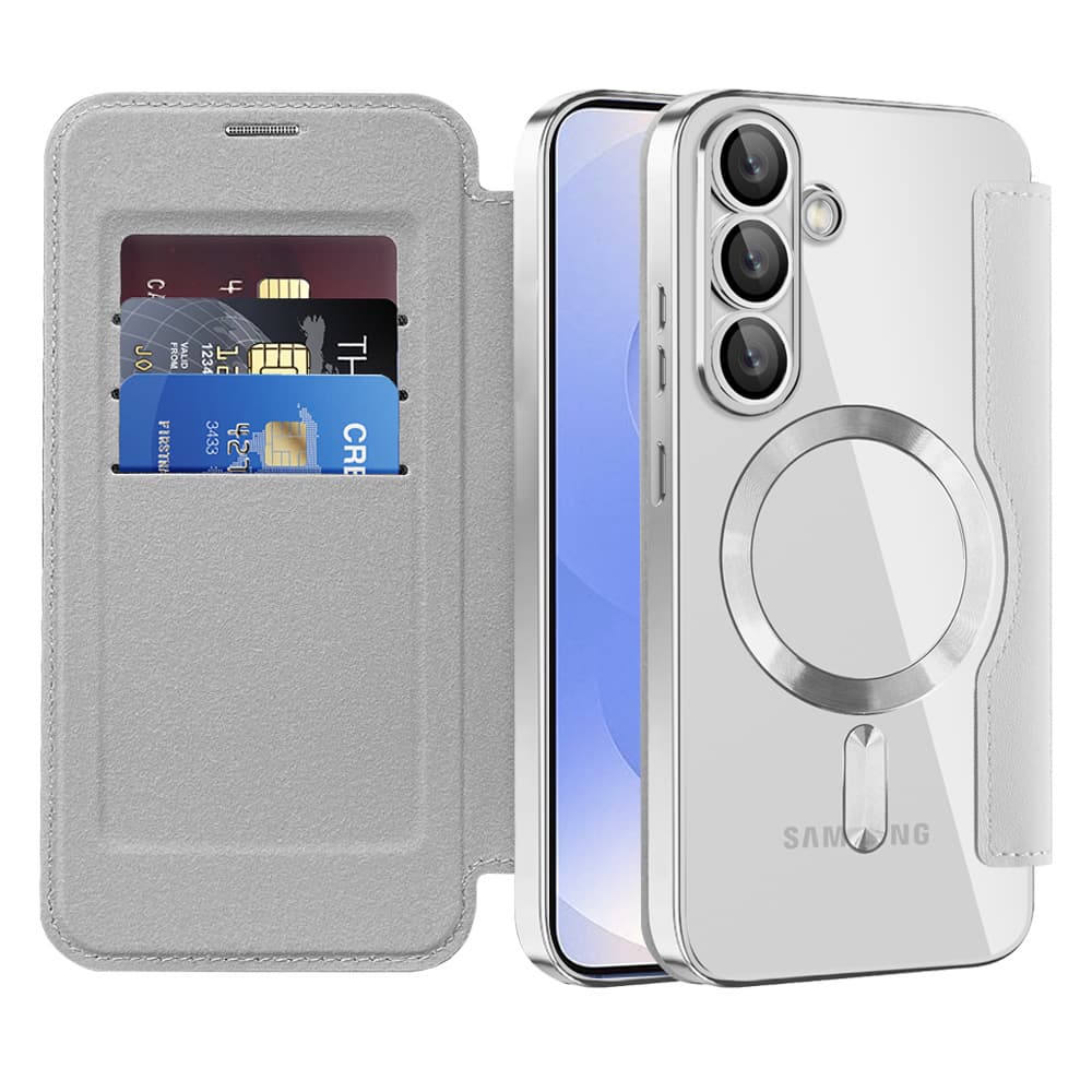 Pouzdro na knihu Techsuit SmartMag pro Samsung Galaxy S25 Plus šedé - náhled 1