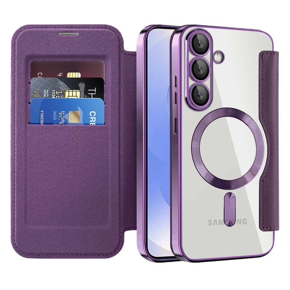 Pouzdro na knihu Techsuit SmartMag Samsung Galaxy S25 Plus fialové - náhled 1