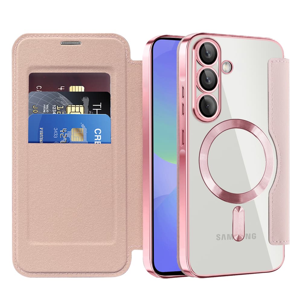 Pouzdro na knihu Techsuit SmartMag pro Samsung Galaxy A36 5G růžové - náhled 1