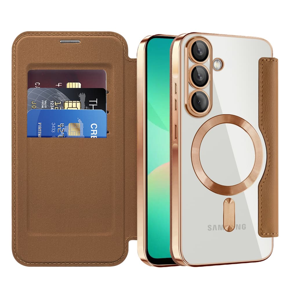 Pouzdro na knihu Techsuit SmartMag pro Samsung Galaxy A26 5G hnědé - náhled 1