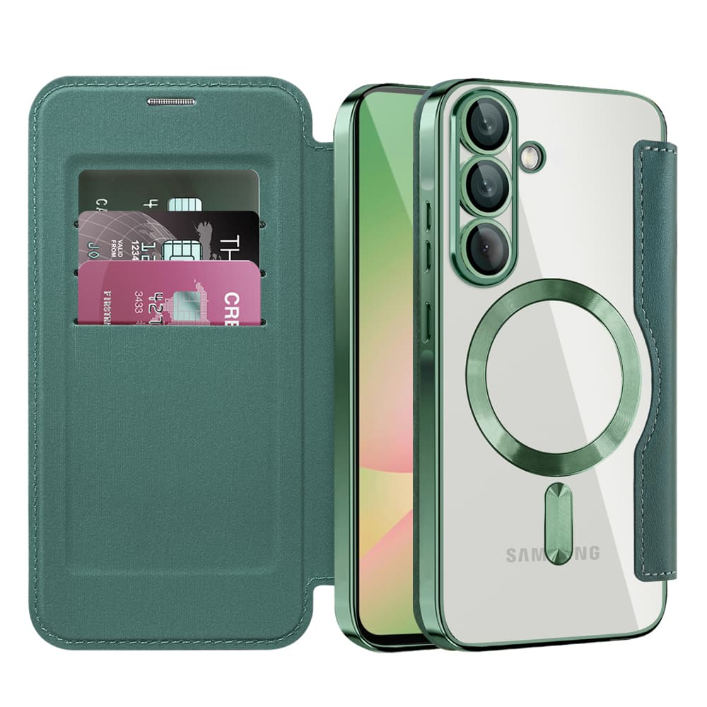 Pouzdro na knihu Techsuit SmartMag pro Samsung Galaxy A56 5G zelené - náhled 1