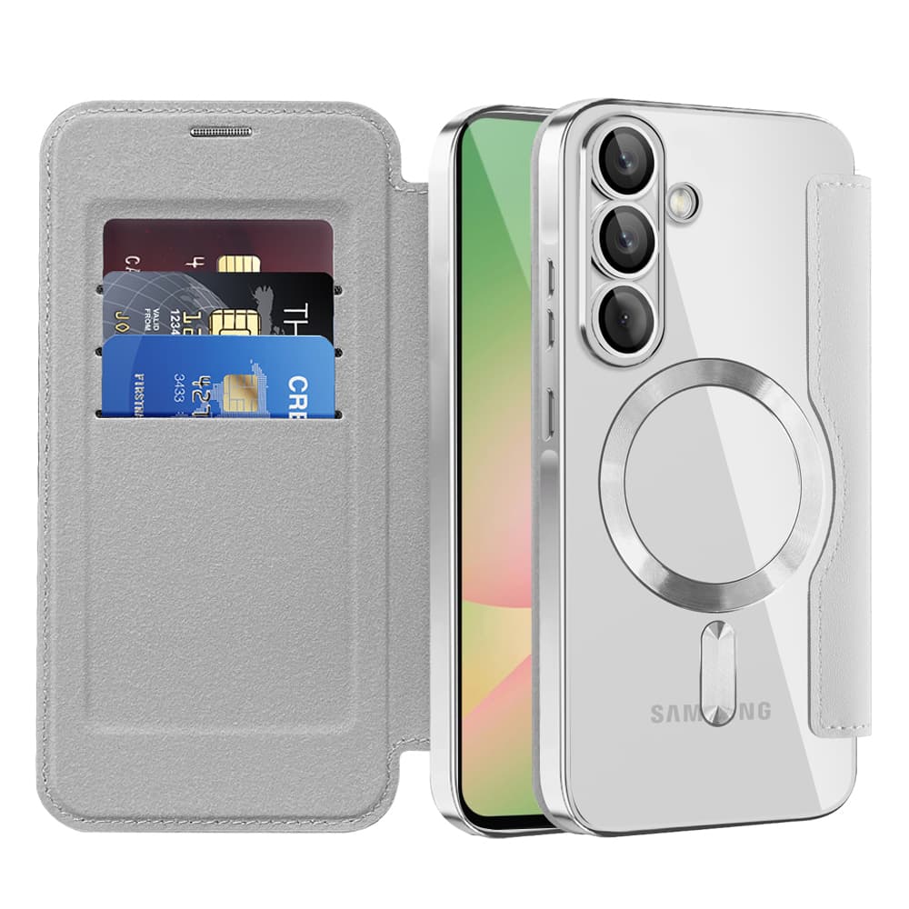 Pouzdro na knihu Techsuit SmartMag pro Samsung Galaxy A56 5G šedé - náhled 1