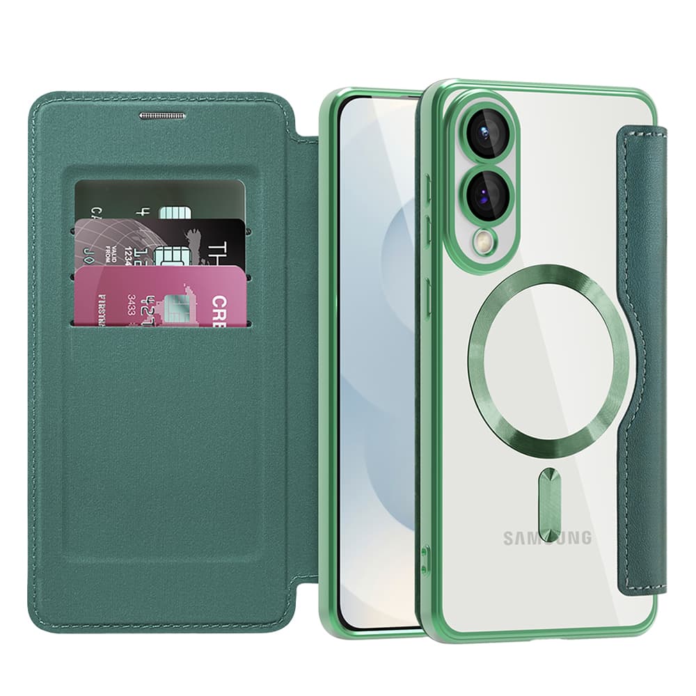 Pouzdro na knihu Techsuit SmartMag pro Samsung Galaxy S25 Edge zelené - náhled 1