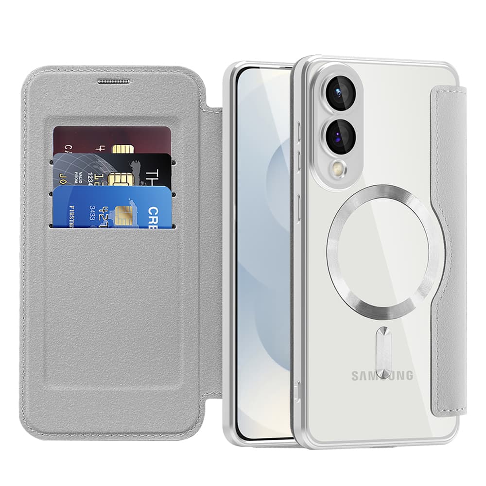 Pouzdro na knihu Techsuit SmartMag pro Samsung Galaxy S25 Edge šedé - náhled 1