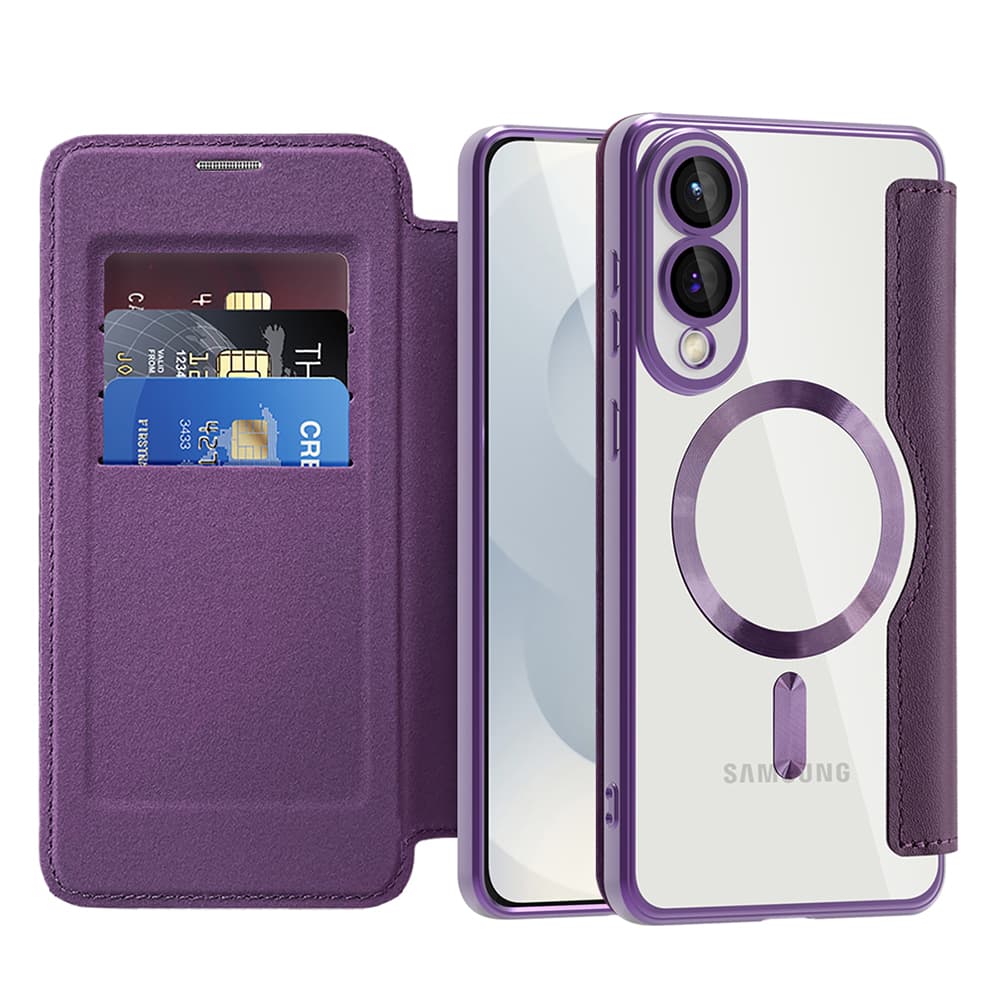 Pouzdro na knihu Techsuit SmartMag Samsung Galaxy S25 Edge fialové - náhled 1
