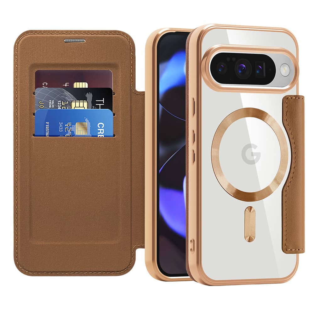 Pouzdro na knihu Techsuit SmartMag pro Google Pixel 10/10 Pro hnědé - náhled 1