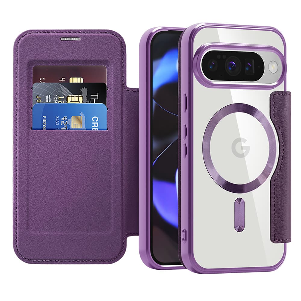 Pouzdro Techsuit SmartMag Book pro Google Pixel 10/10 Pro fialové - náhled 1