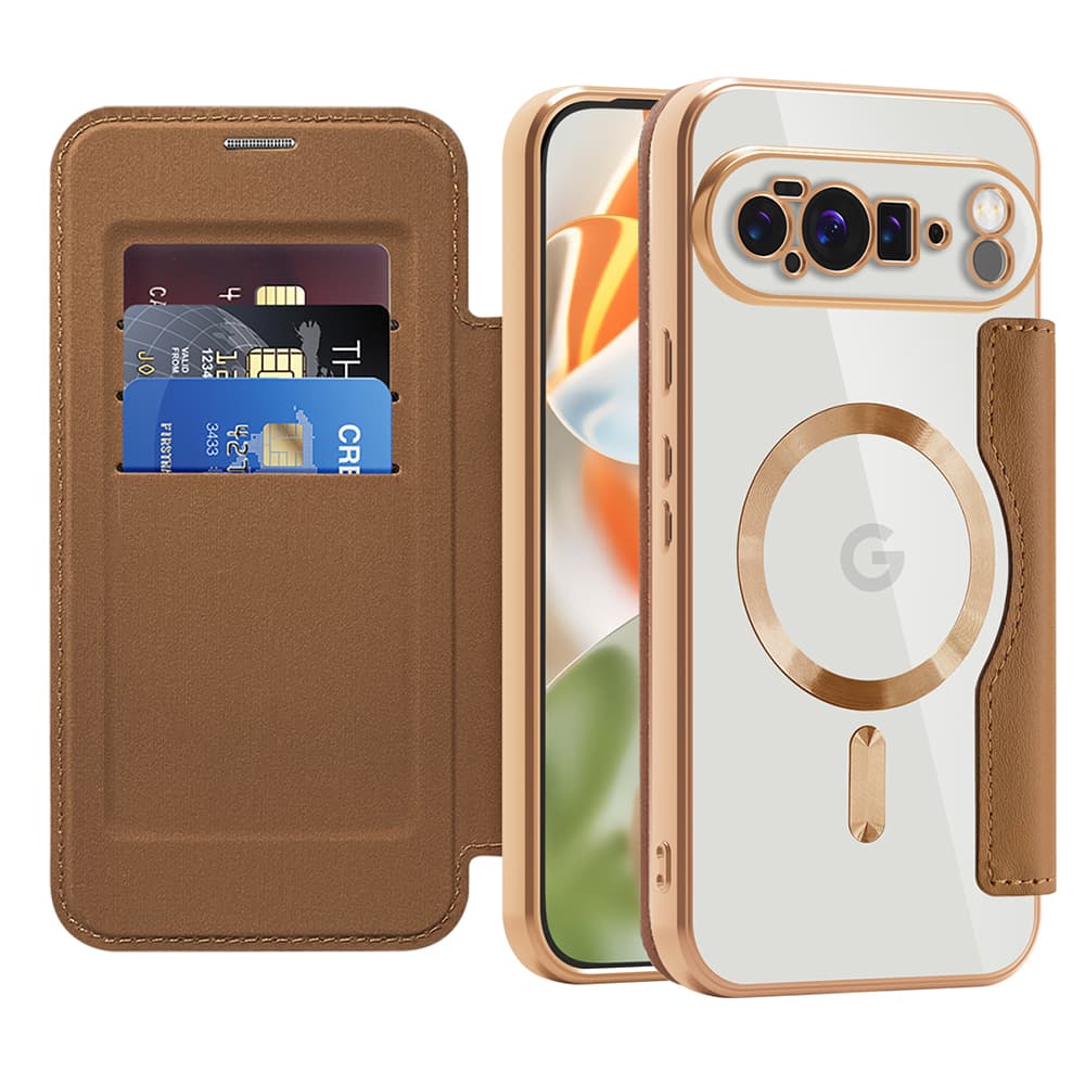 Pouzdro na knihu Techsuit SmartMag Google Pixel 10 Pro XL hnědé - náhled 1