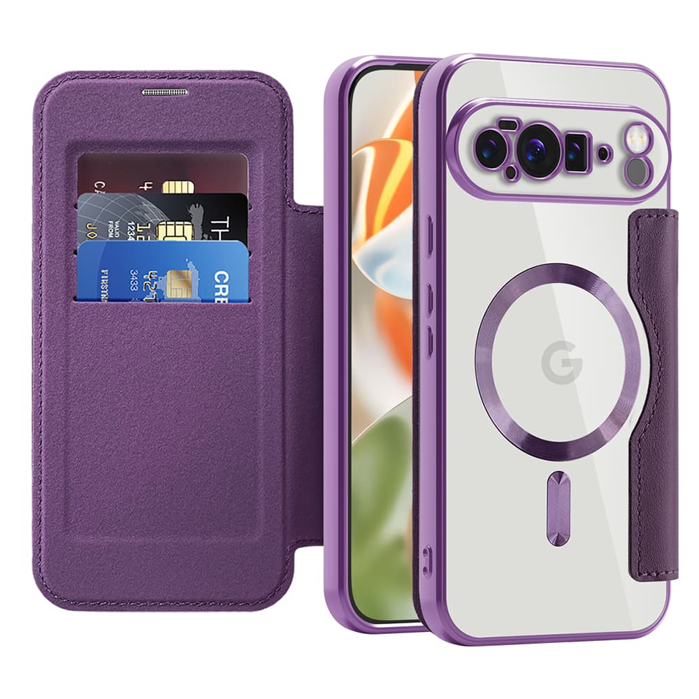 Pouzdro Techsuit SmartMag Book pro Google Pixel 10 Pro XL fialové - náhled 1