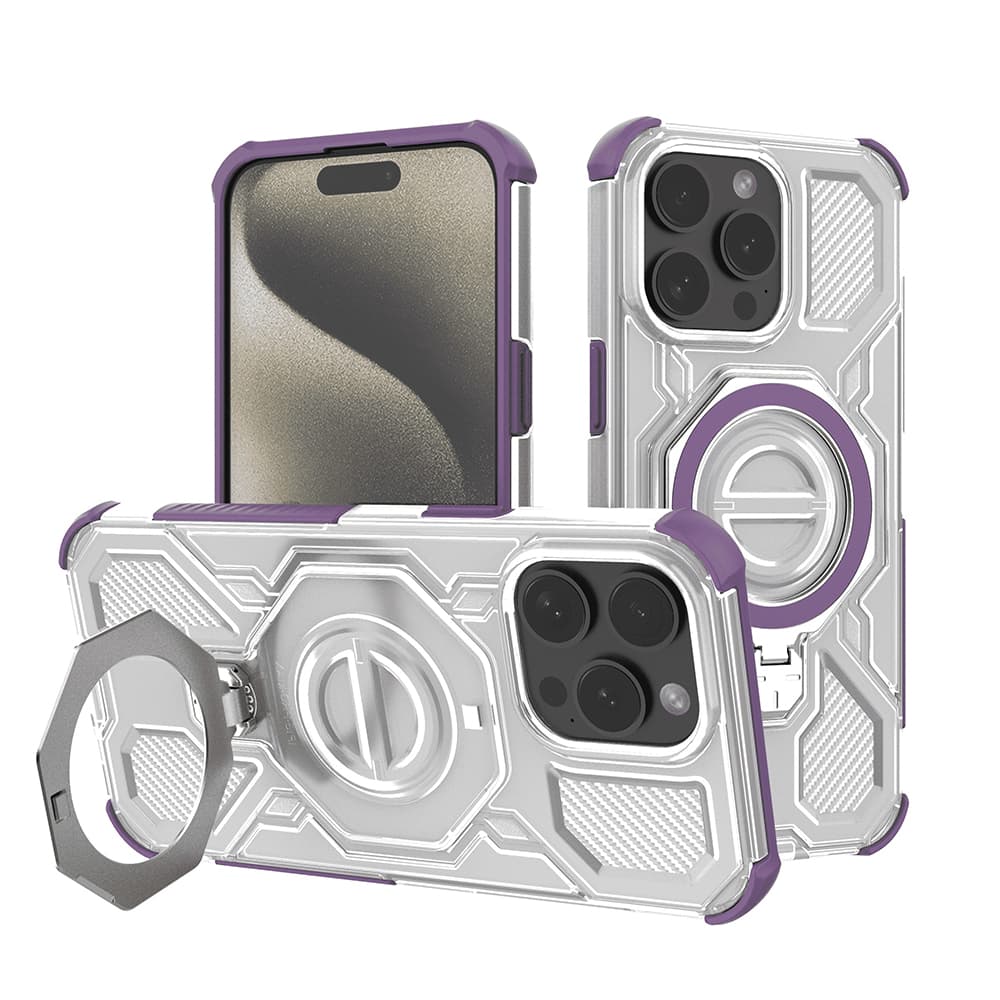 Techsuit Carbon Shield PRO pro iPhone 15 Pro fialový průhledný