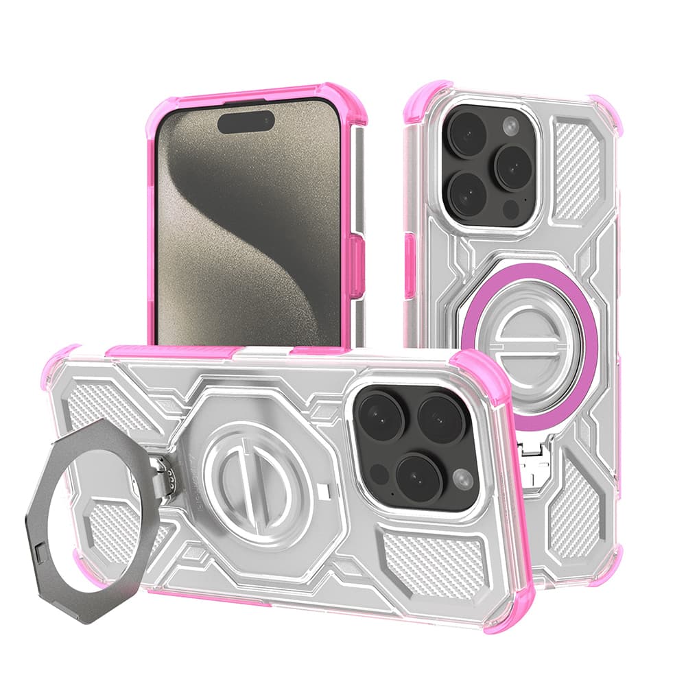 Techsuit Carbon Shield PRO pro iPhone 15 Pro Max růžový průhledný
