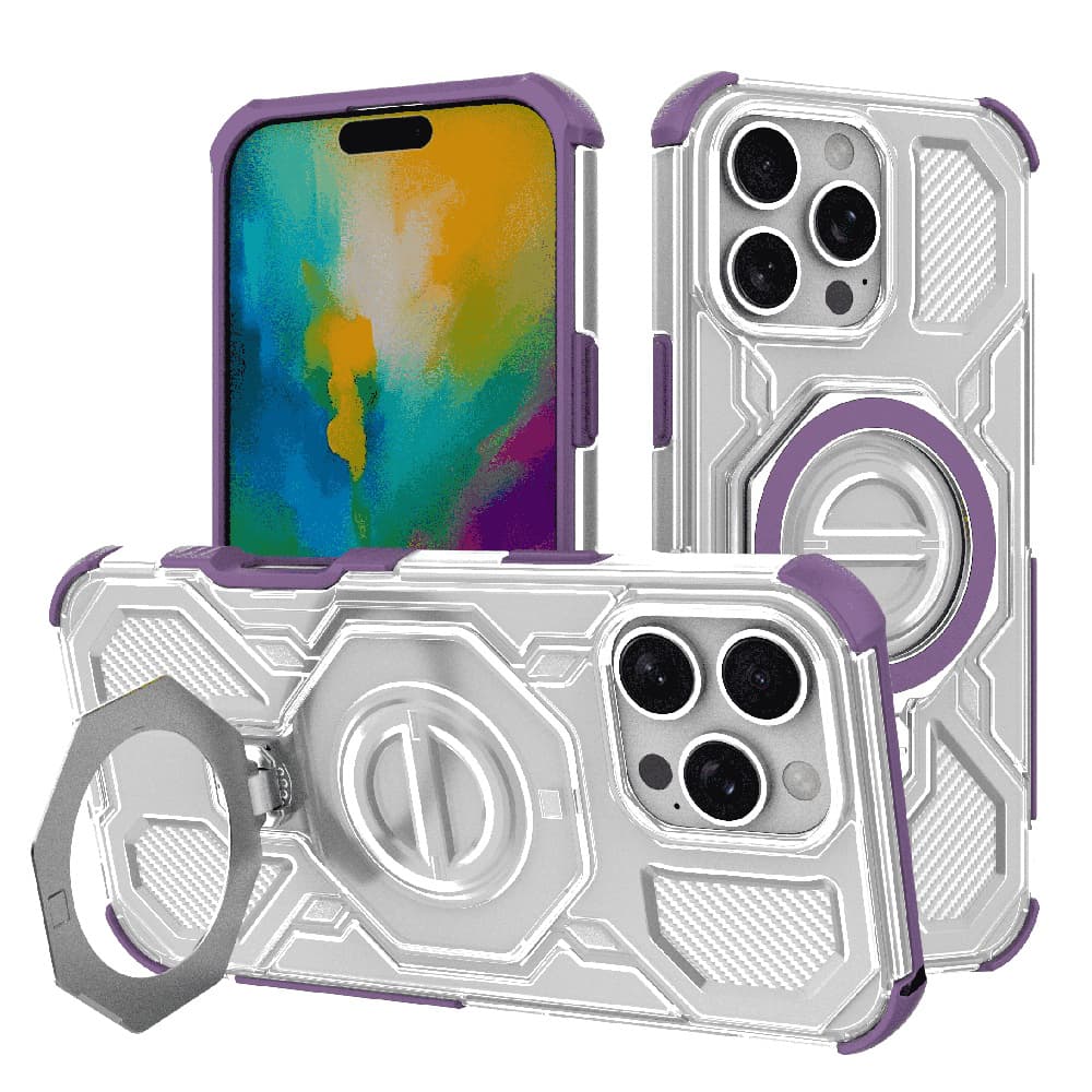 Techsuit Carbon Shield PRO pro iPhone 16 Pro fialový průhledný