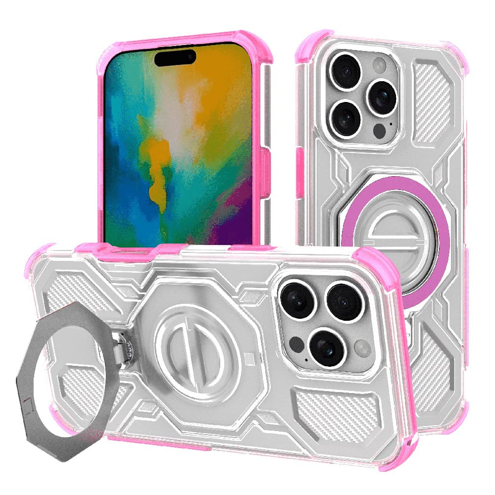 Techsuit Carbon Shield PRO pro iPhone 16 Pro Max růžová průhledná