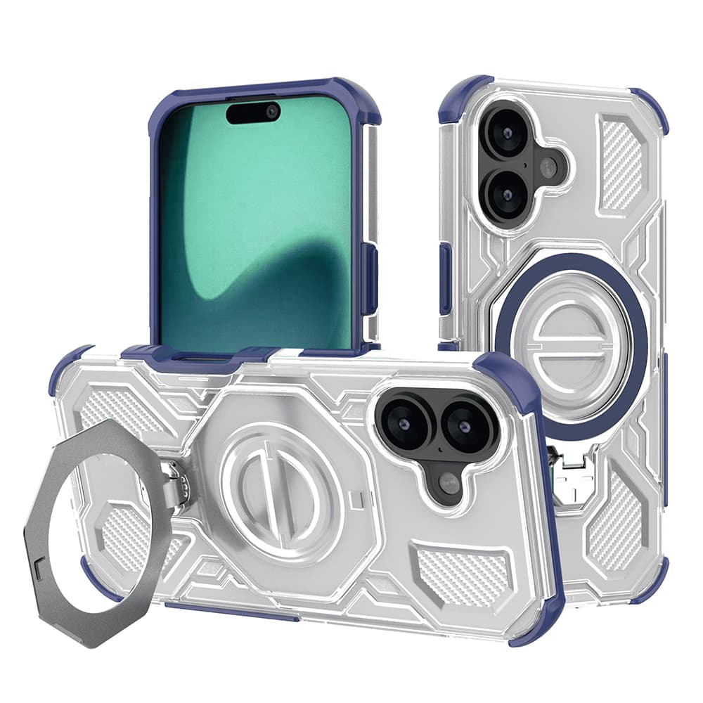 Techsuit Carbon Shield PRO iPhone 17 modrá průhledná