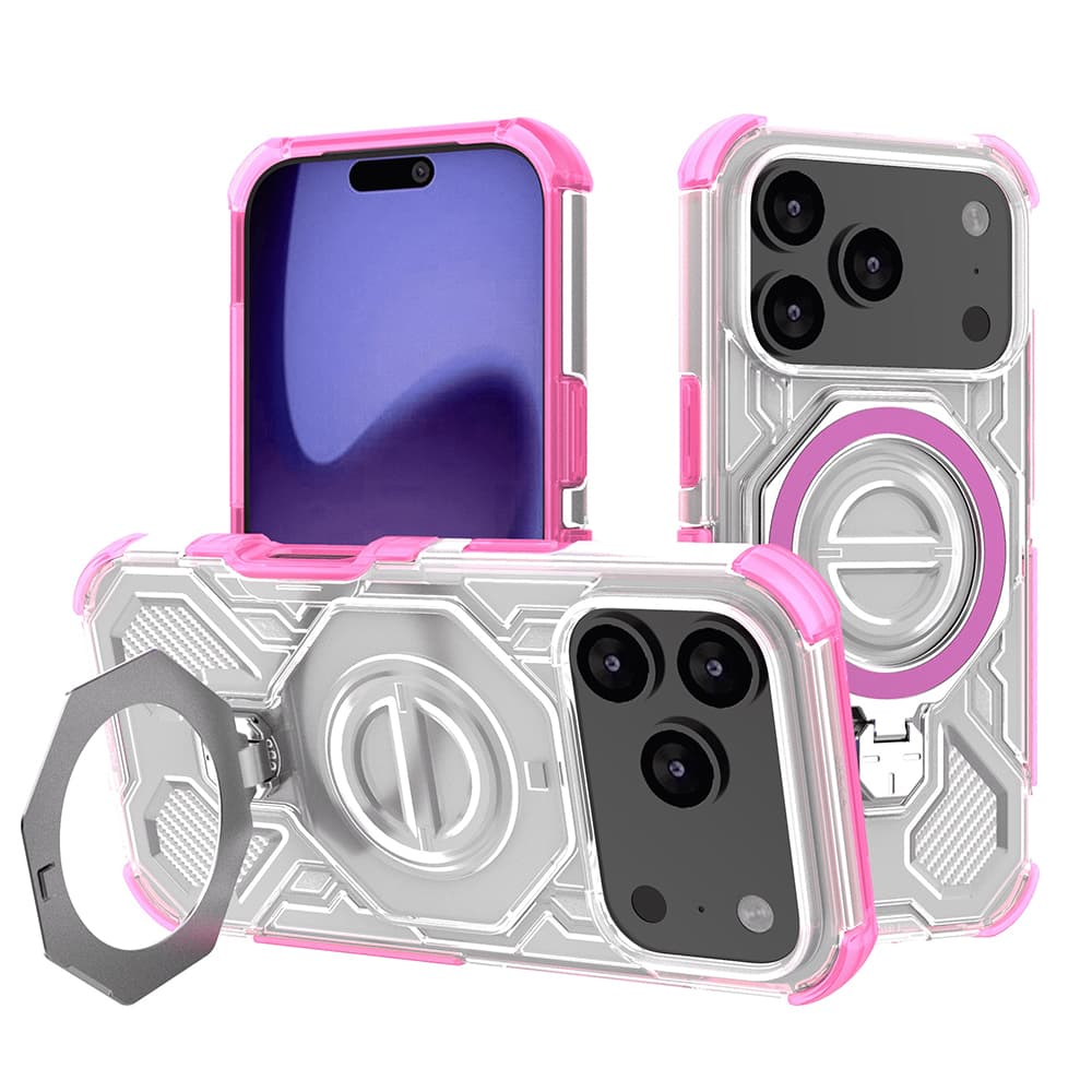Techsuit Carbon Shield PRO pro iPhone 17 Pro růžový průhledný