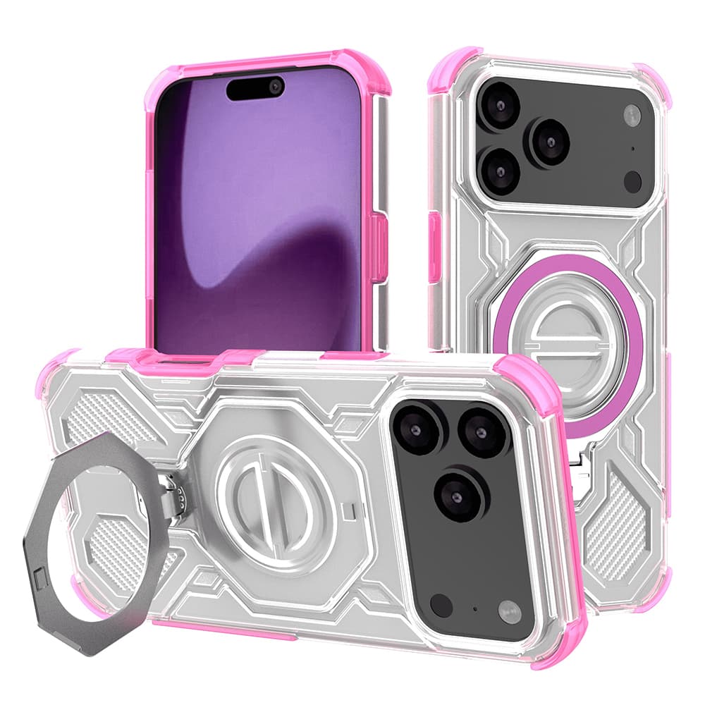 Techsuit Carbon Shield PRO pro iPhone 17 Pro Max růžový průhledný