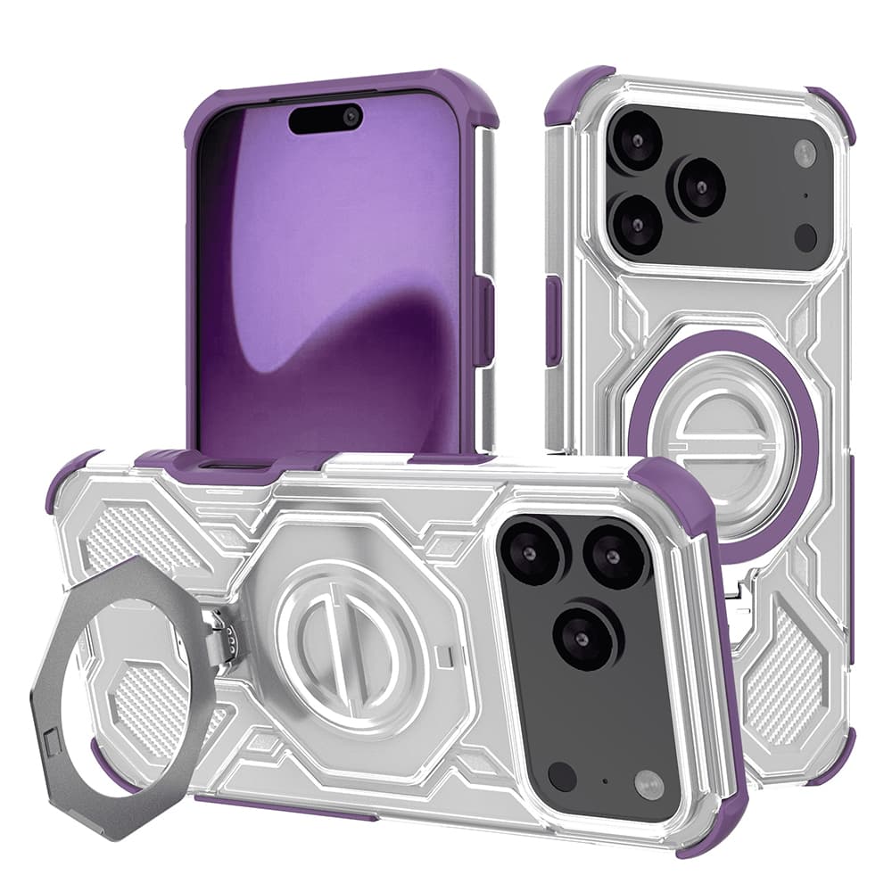 Techsuit Carbon Shield PRO pro iPhone 17 Pro Max fialový průhledný