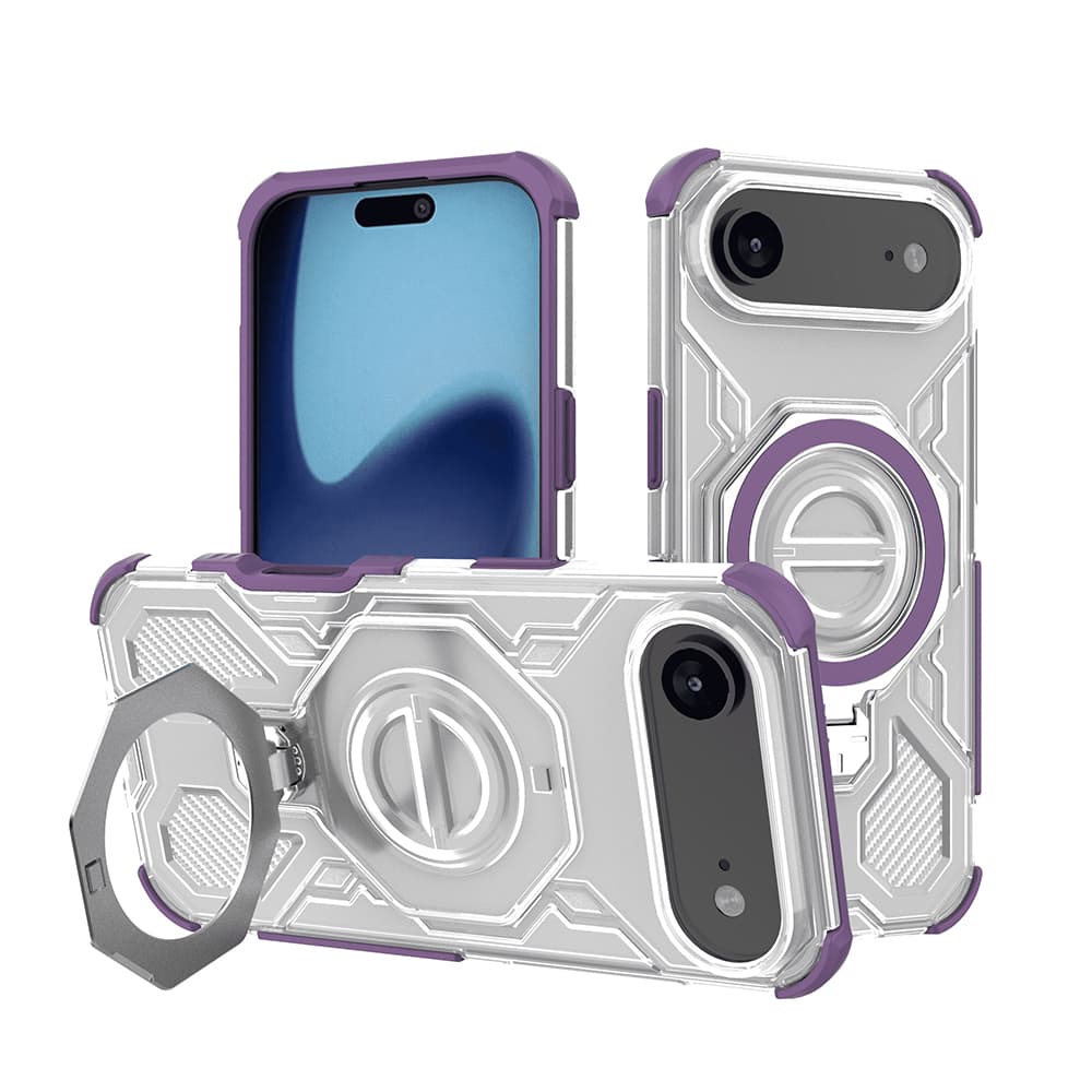 Techsuit Carbon Shield PRO pro iPhone 17 Air fialový průhledný