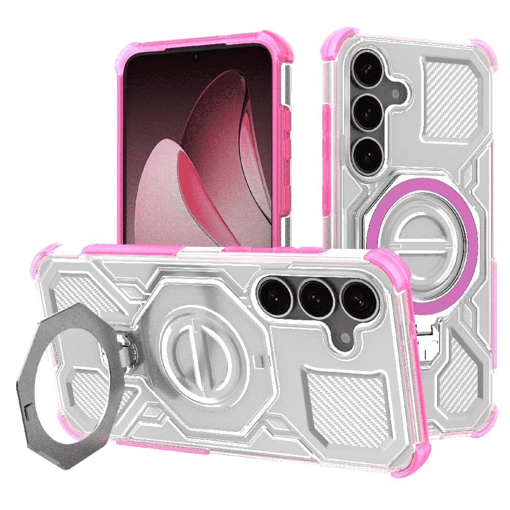 Techsuit Carbon Shield PRO pro Samsung Galaxy S25 Plus růžová průhledná