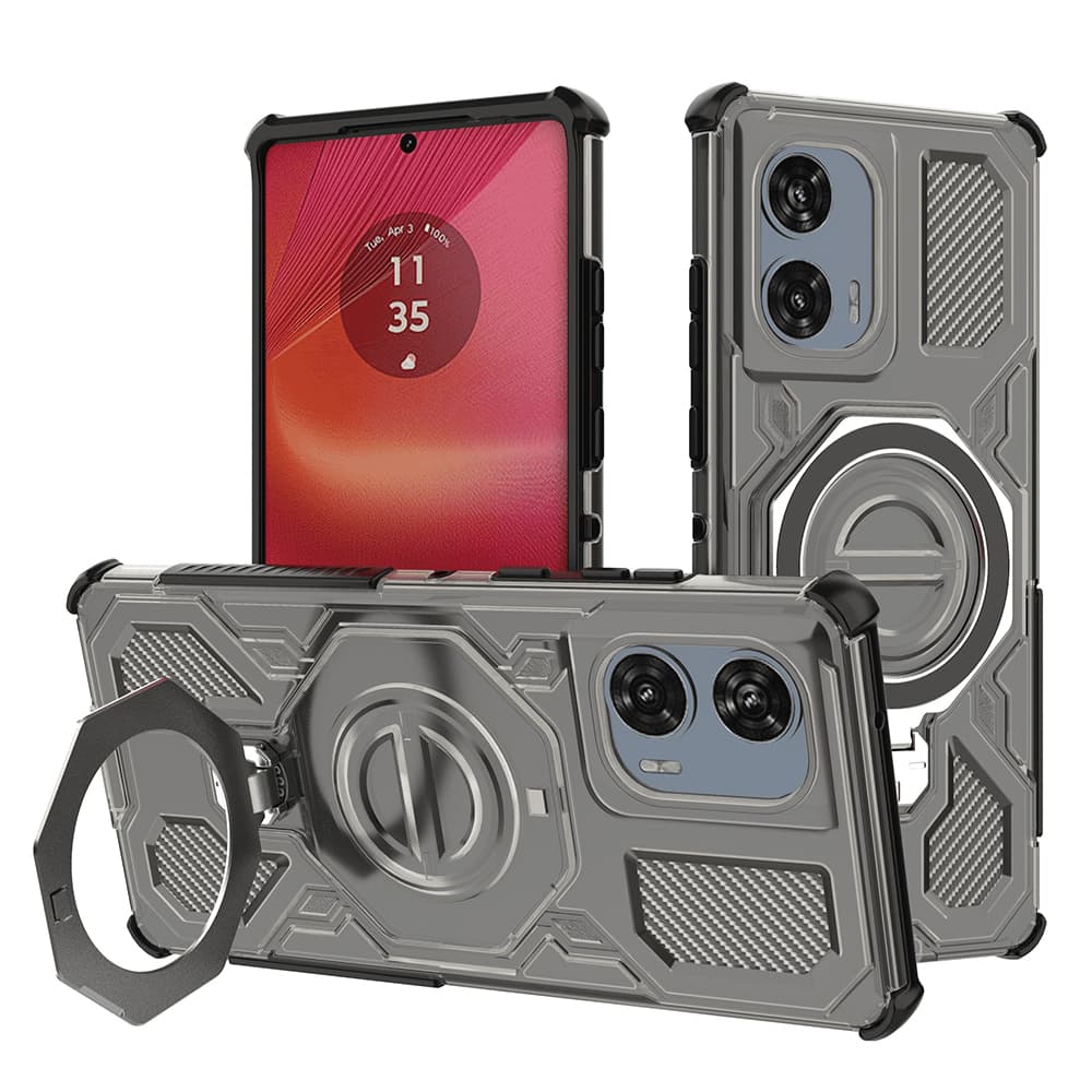 Pouzdro Techsuit Carbon Shield PRO pro Motorola Edge 50 Fusion kouřově černé